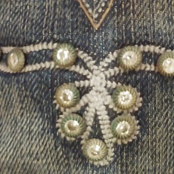 Vintage Guess Premium dark washed low rise flared jeans size 26 Made in USA - Picture 13 of 16